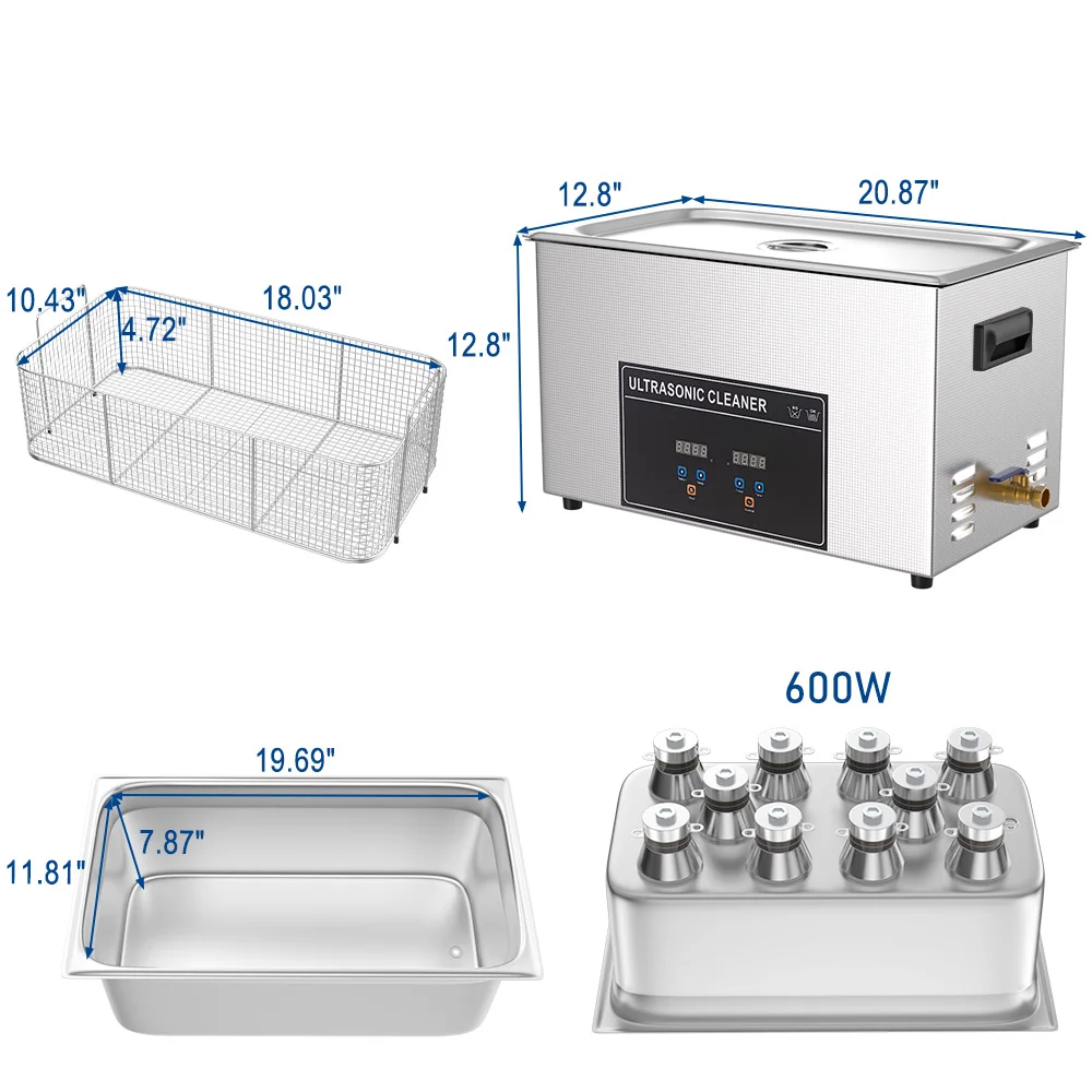 Para laboratorio de motor de c - Industrial Ultrasonic Cleaner 30L Heater reseña y precio